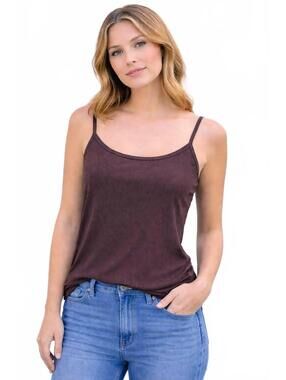 No Boundaries Brown Stretch Ribbed Tank Top Juniors XXL (19)